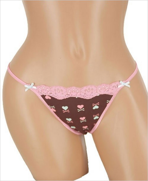 Hip Design Hearts And Bones Lace Thong Wi