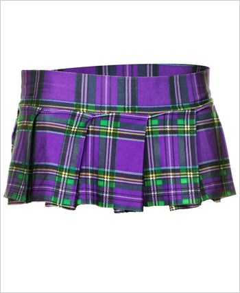 Purple Mini Plaid Skirt ML-25074-Purple