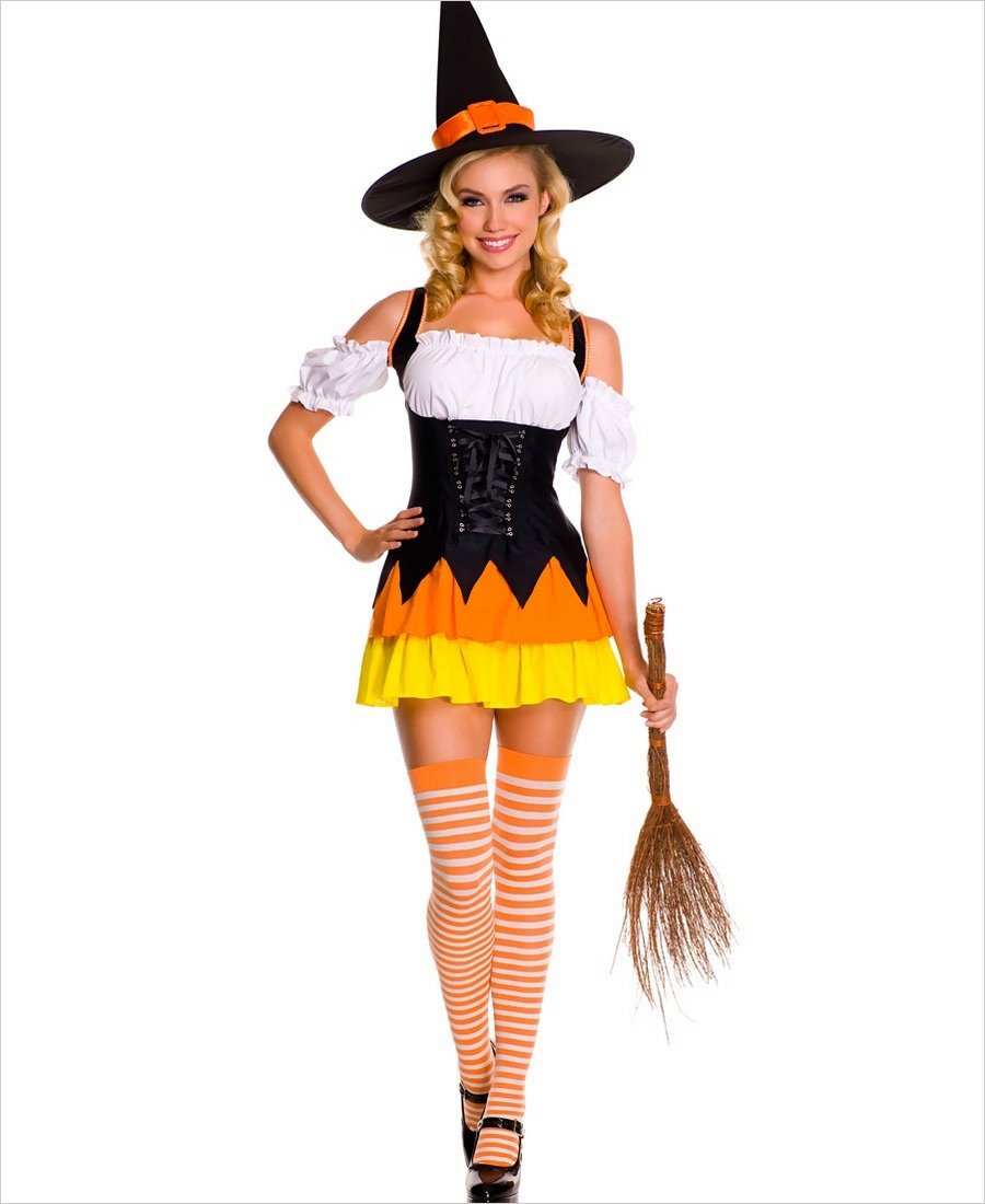 Chic Candy Corn Witch Costume ML-70422